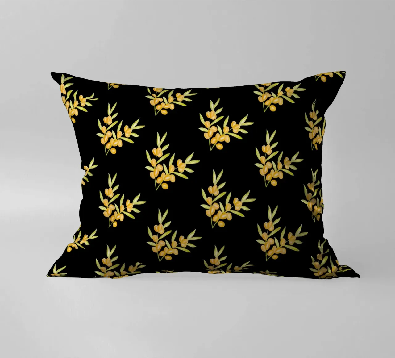 Seabuckthorn Pattern #2 decorative cushion by kathrinmay