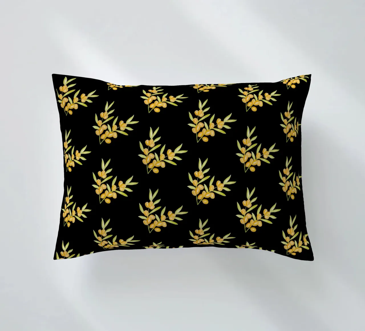 Seabuckthorn Pattern #2 decorative cushion by kathrinmay