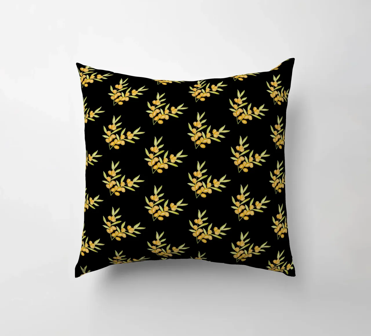 Seabuckthorn Pattern #2 decorative cushion by kathrinmay