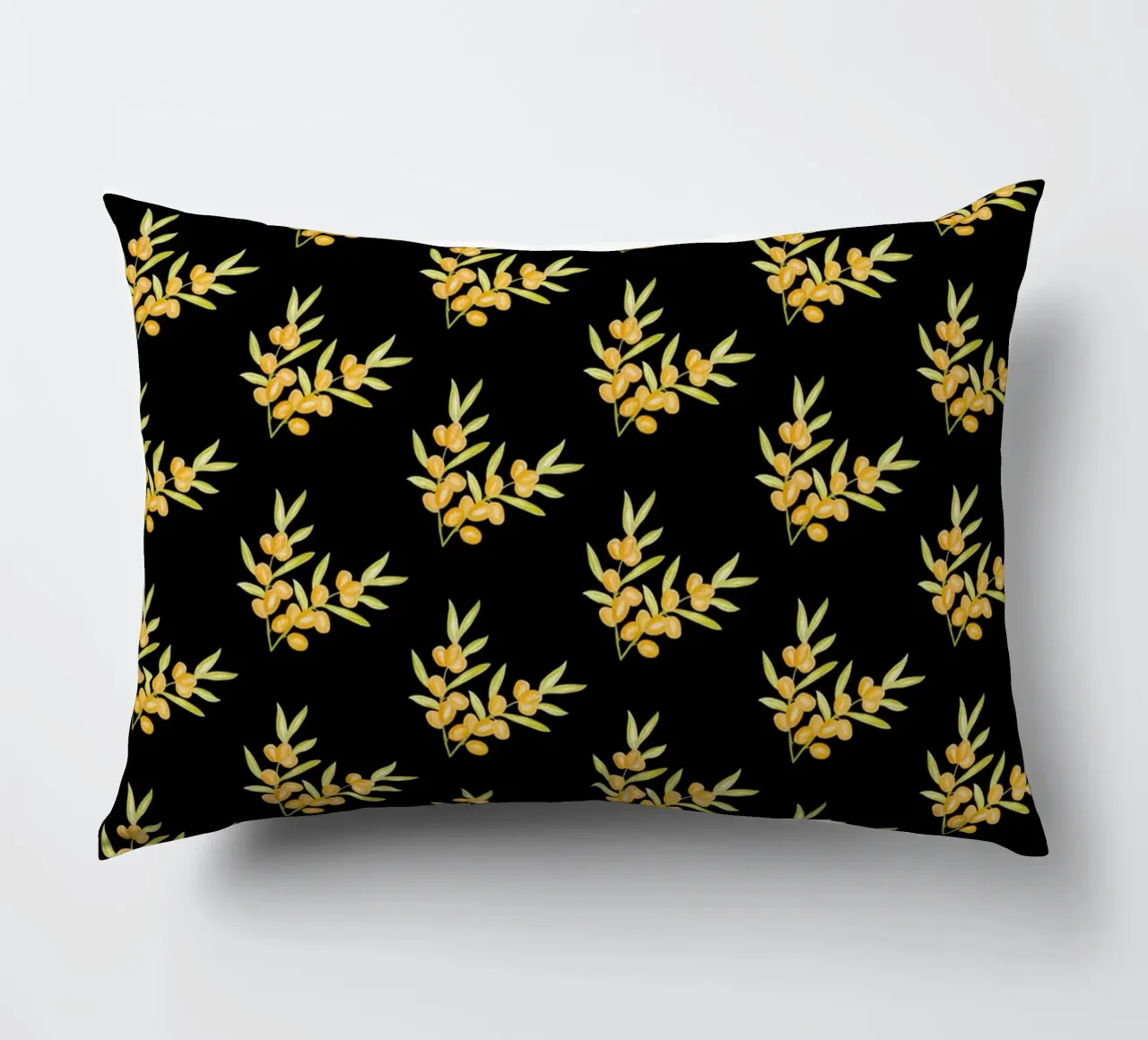Seabuckthorn Pattern #2 decorative cushion by kathrinmay