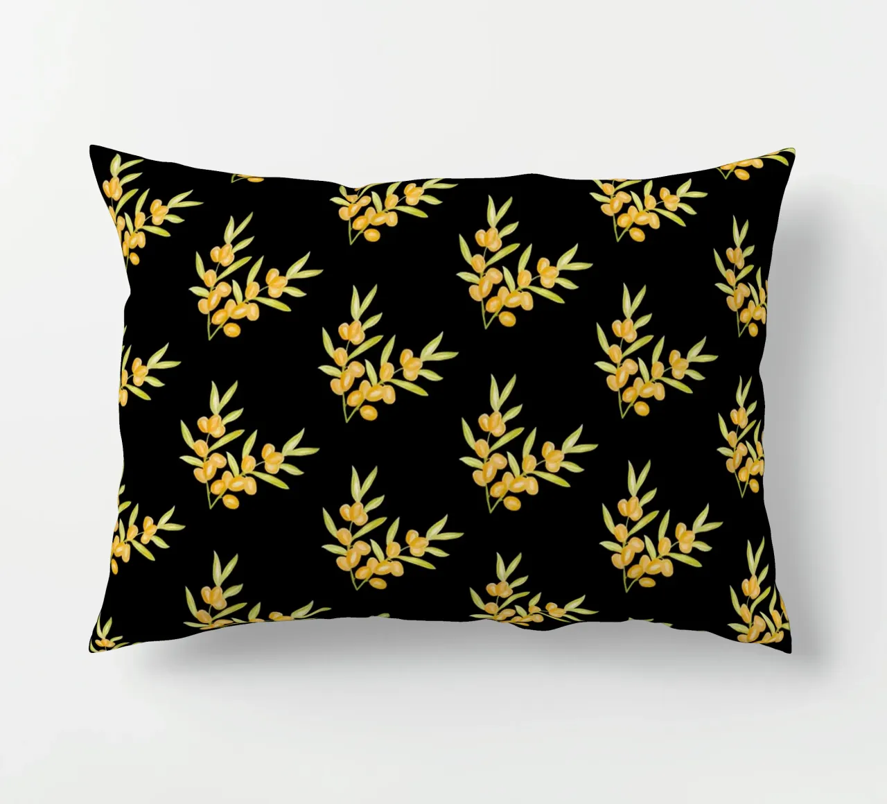 Seabuckthorn Pattern #2 decorative cushion by kathrinmay