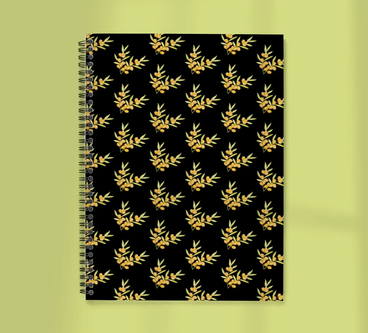 Seabuckthorn Pattern #2 spiral notebook by kathrinmay