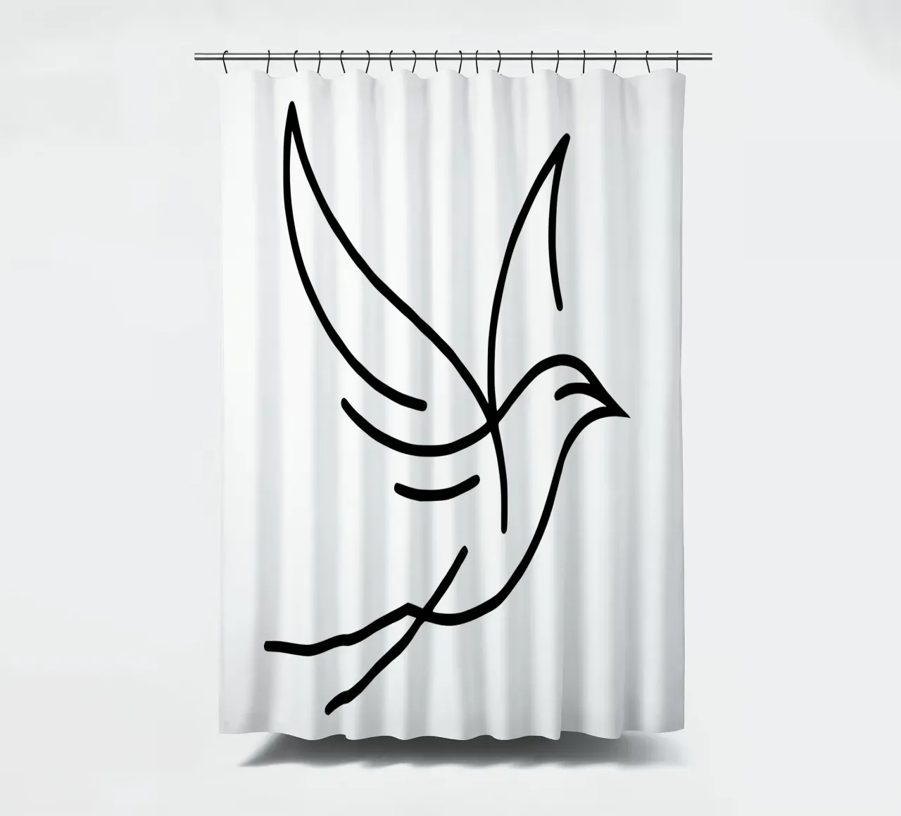 Timeless bird in line art - natural elegance shower curtain by Bold & Simple