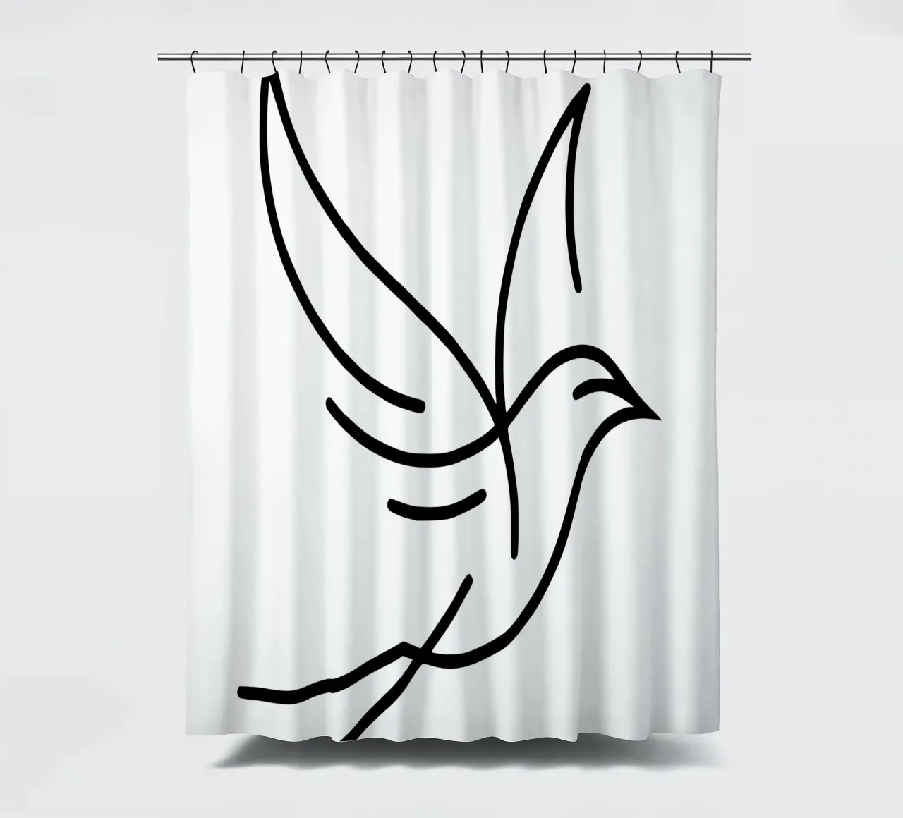 Timeless bird in line art - natural elegance shower curtain by Bold & Simple