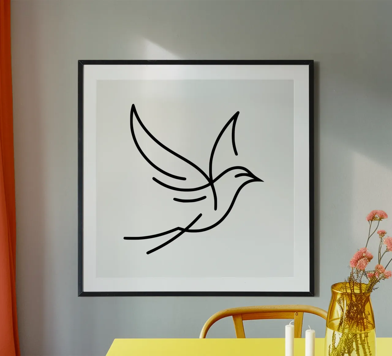 Oiseau intemporel en Lineart - L'élégance liée à la nature hahnemühle de Bold & Simple