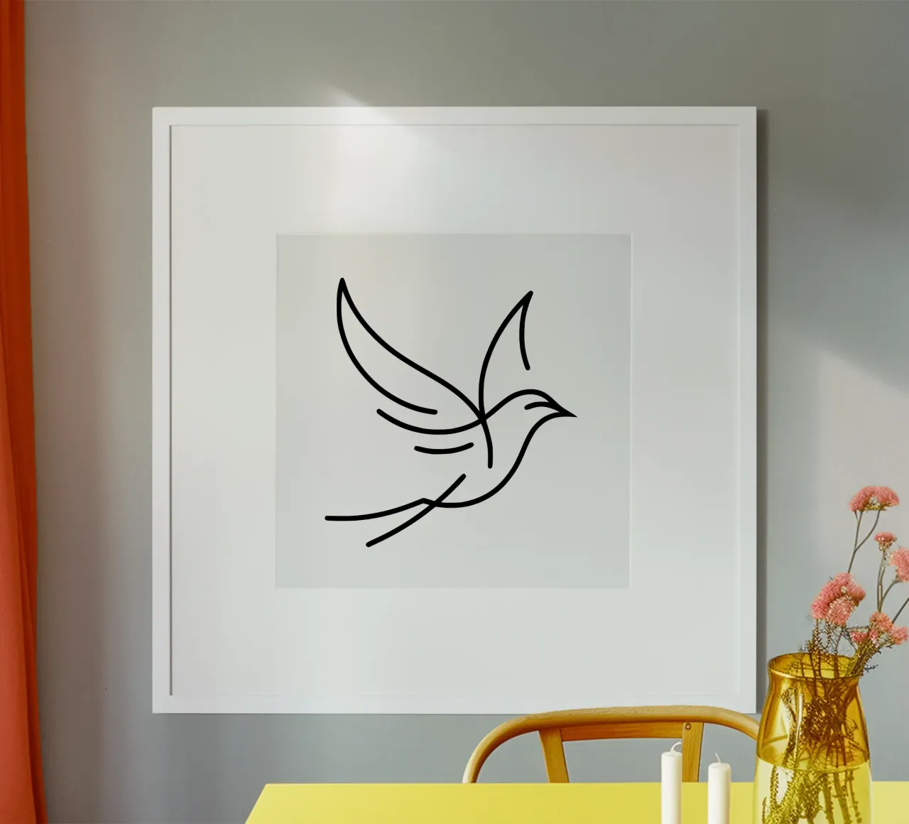 Oiseau intemporel en Lineart - L'élégance liée à la nature hahnemühle de Bold & Simple