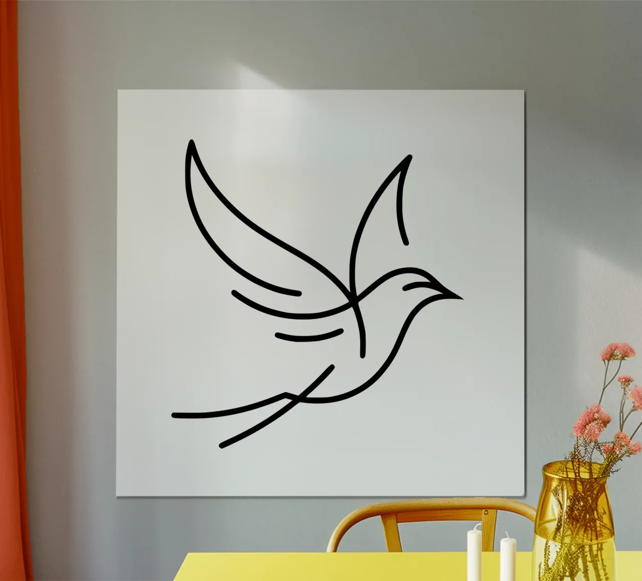 Oiseau intemporel en Lineart - L'élégance liée à la nature hahnemühle de Bold & Simple