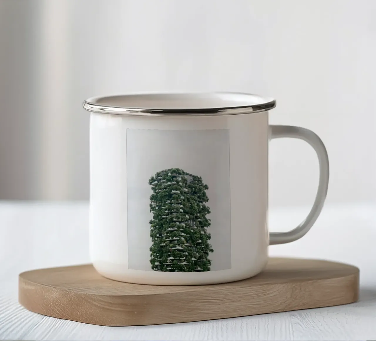 sky forest building tazza in smalto da feny