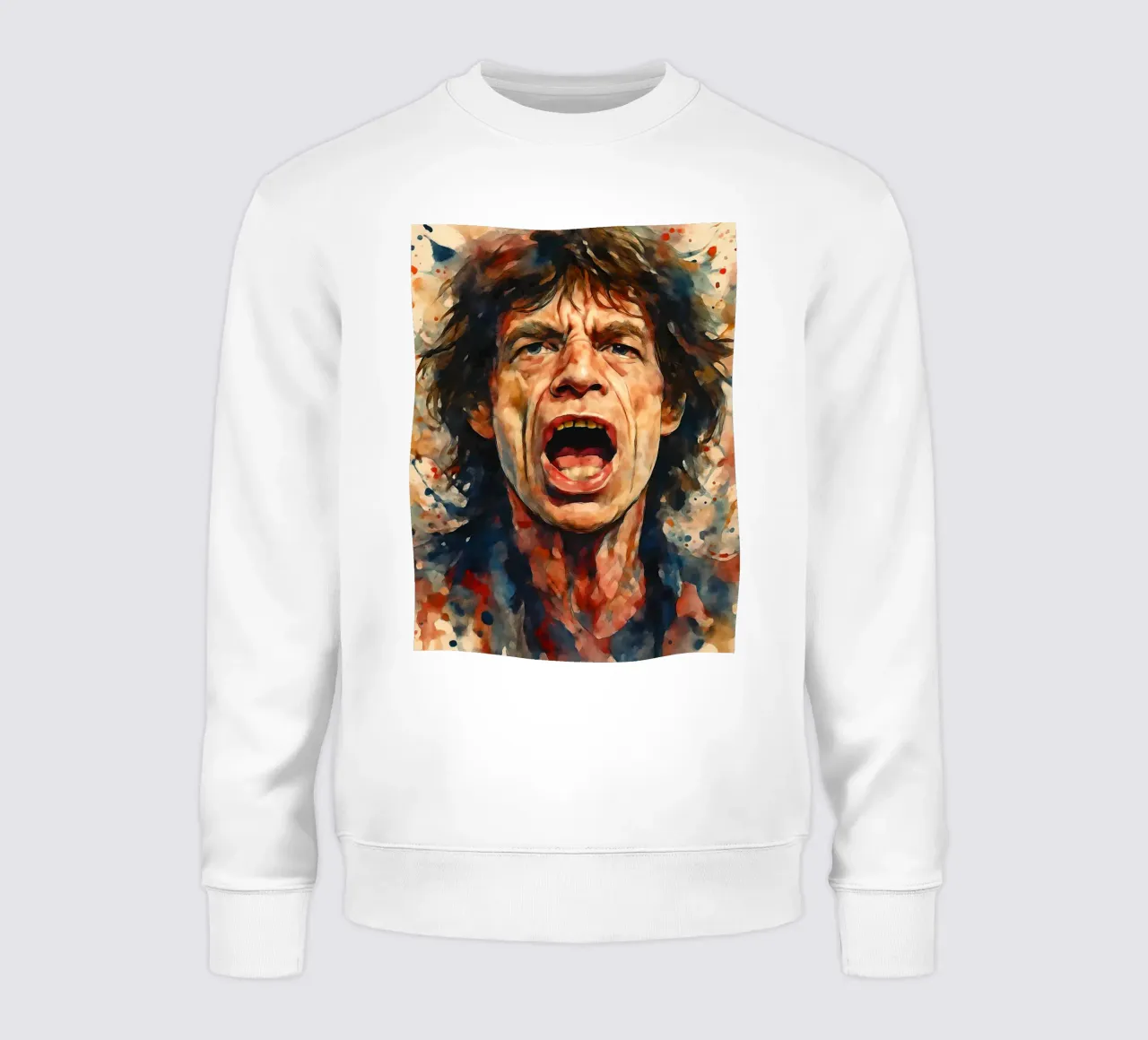 Ritratto ad acquerello di Mick Jagger felpa da 🎁 ARTVI-SHOP