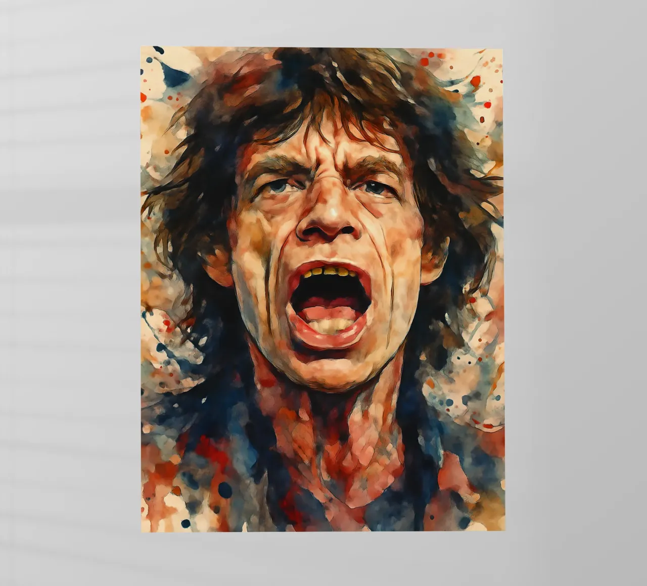 Ritratto ad acquerello di Mick Jagger pellicola backlit da 🎁 ARTVI-SHOP