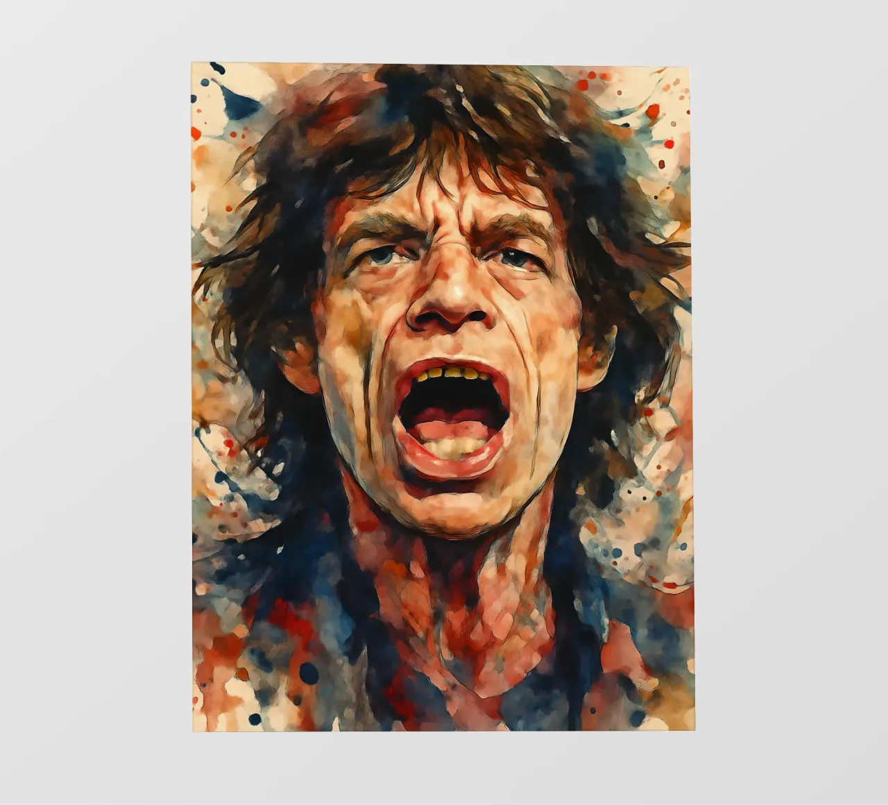 Ritratto ad acquerello di Mick Jagger pellicola backlit da 🎁 ARTVI-SHOP