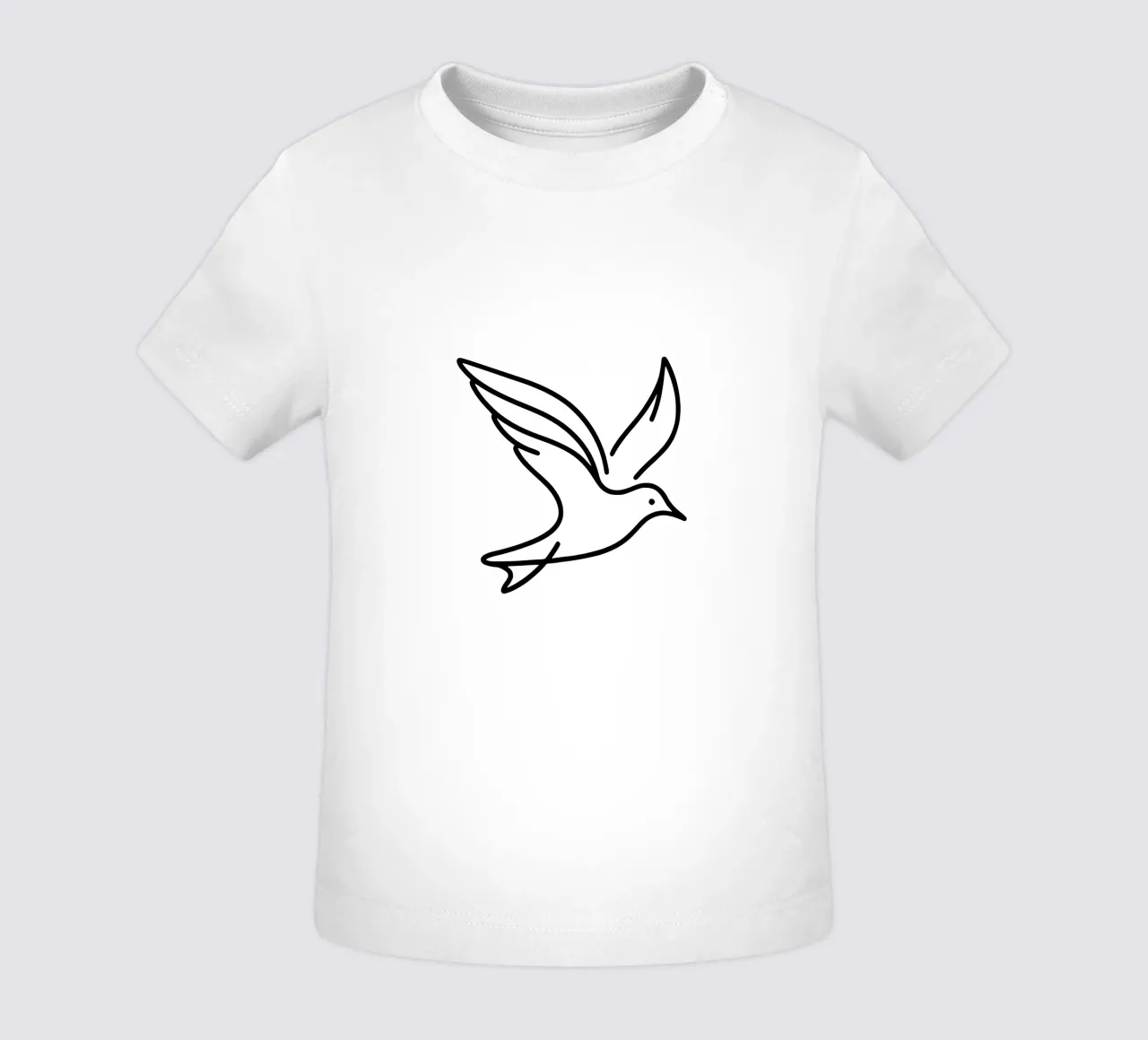 Gabbiano in line art, volo elegante di un uccello maglietta neonato da Bold & Simple