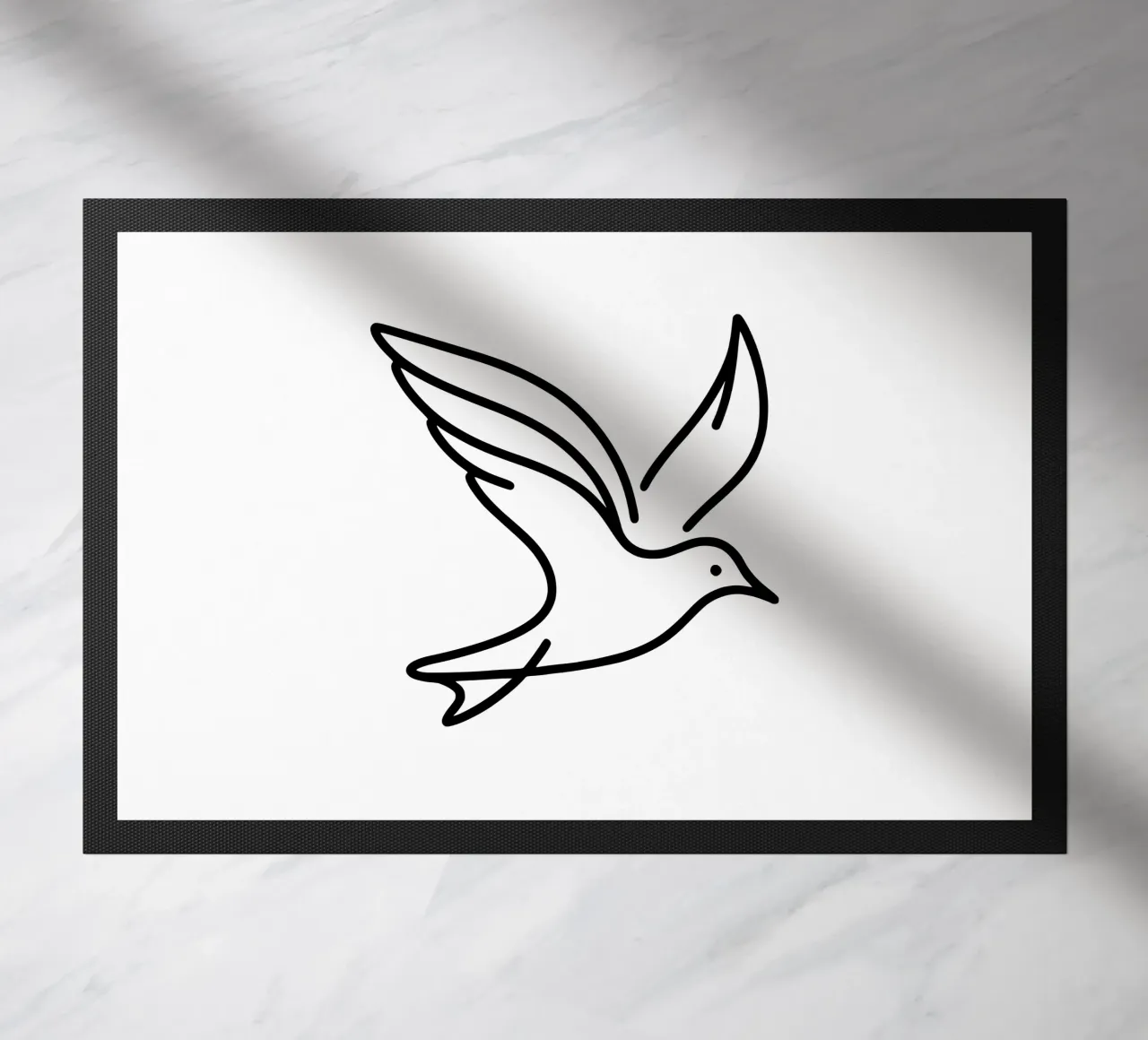 Gabbiano in line art, volo elegante di un uccello zerbino da Bold & Simple