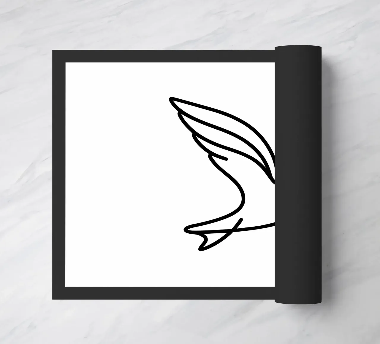 Gabbiano in line art, volo elegante di un uccello zerbino da Bold & Simple