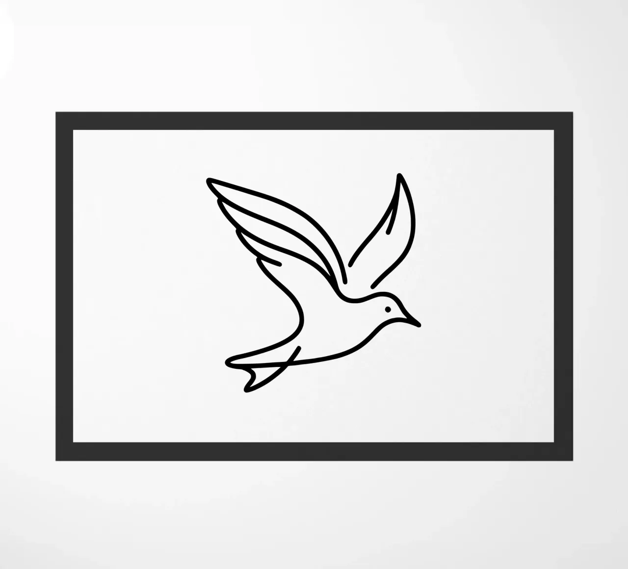 Gabbiano in line art, volo elegante di un uccello zerbino da Bold & Simple