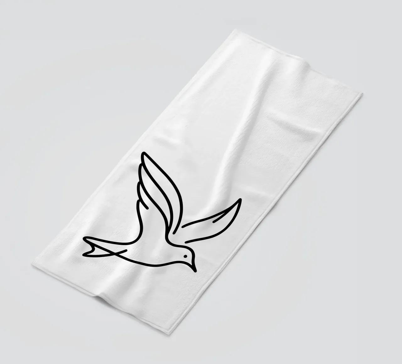 Gabbiano in line art, volo elegante di un uccello telo mare da Bold & Simple