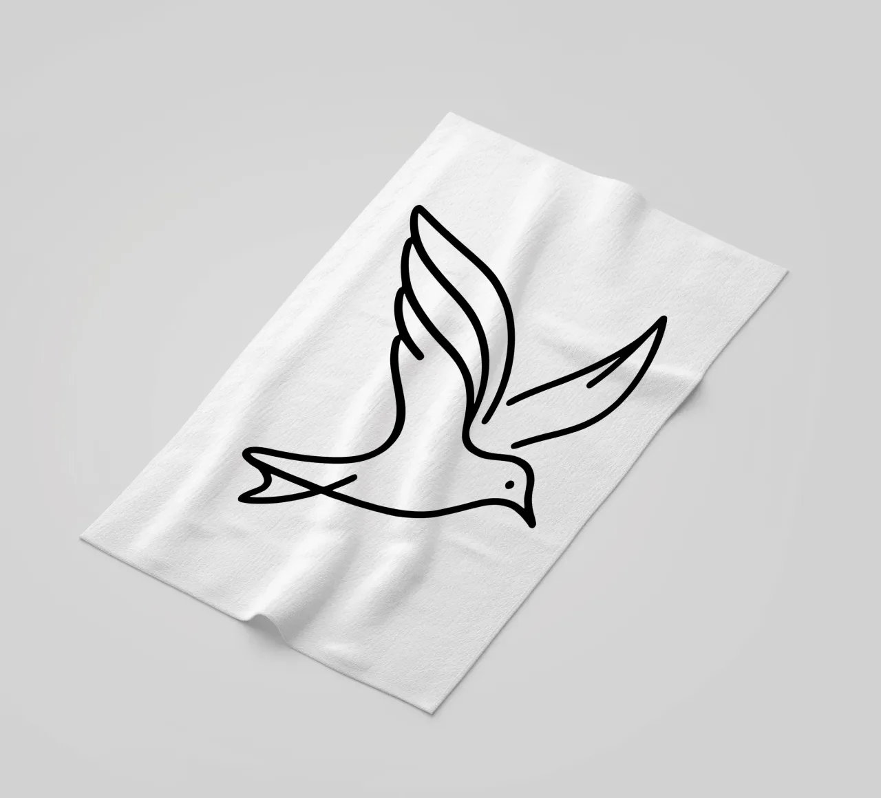 Gabbiano in line art, volo elegante di un uccello telo mare da Bold & Simple