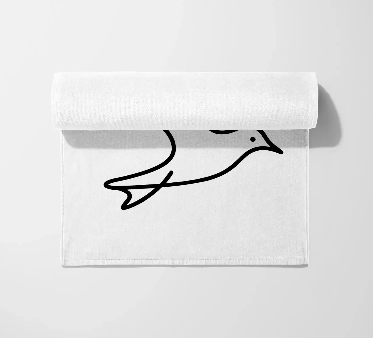 Gabbiano in line art, volo elegante di un uccello telo mare da Bold & Simple