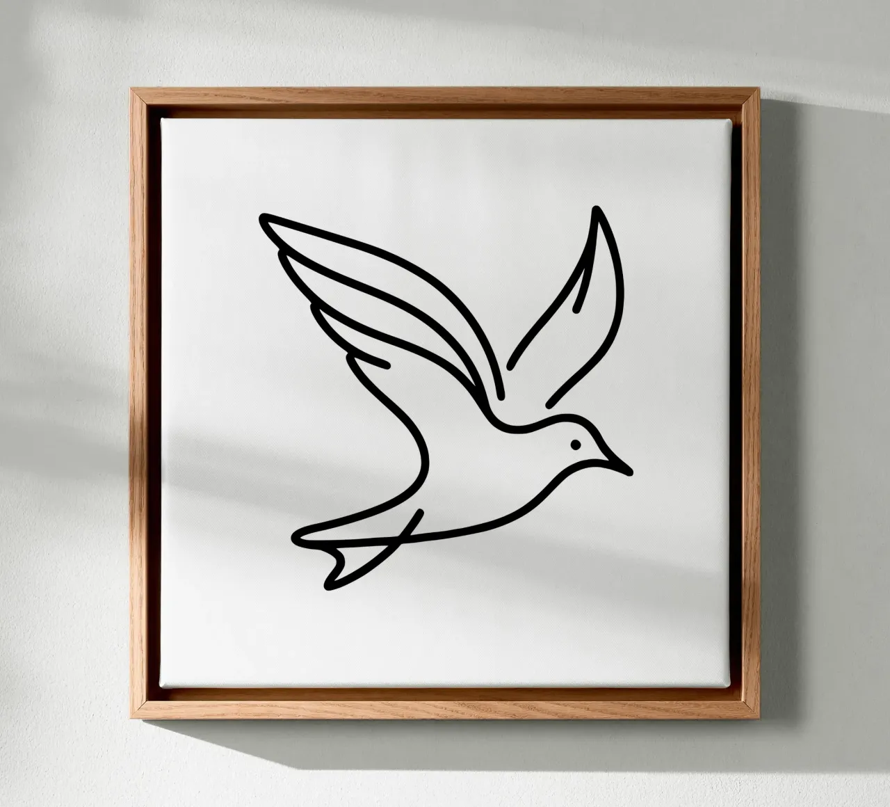 Seagull in line art, elegant bird flight canvas by Bold & Simple