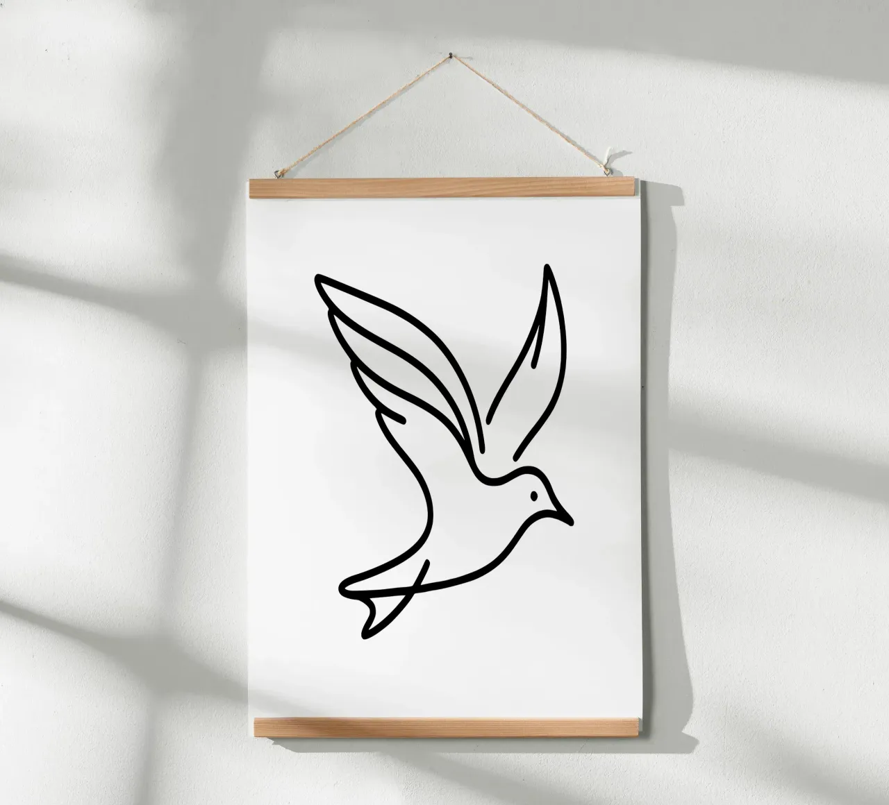 Gabbiano in line art, volo elegante di un uccello carta hahnemühle da Bold & Simple
