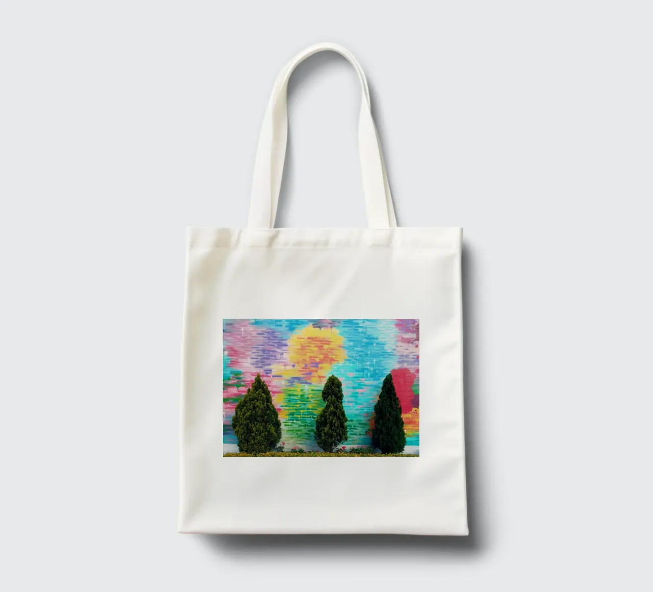 tree in color wall borsa in juta da feny