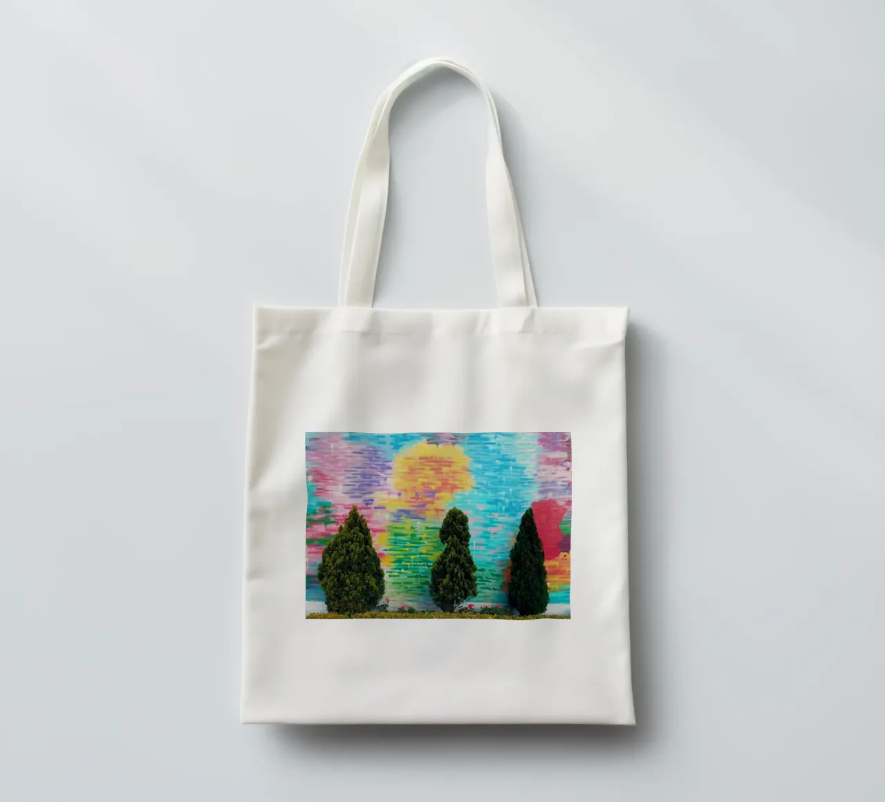 tree in color wall borsa in juta da feny
