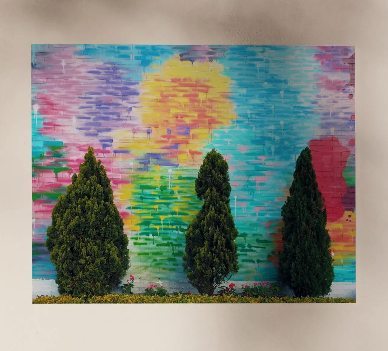tree in color wall pellicola backlit da feny