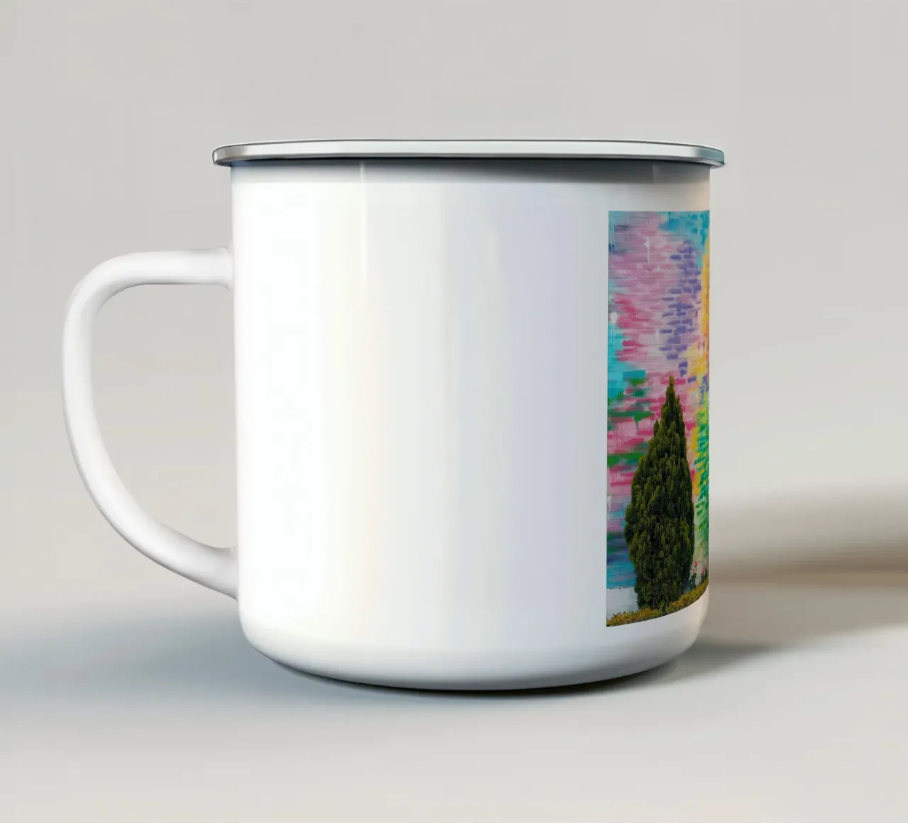tree in color wall tazza in smalto da feny