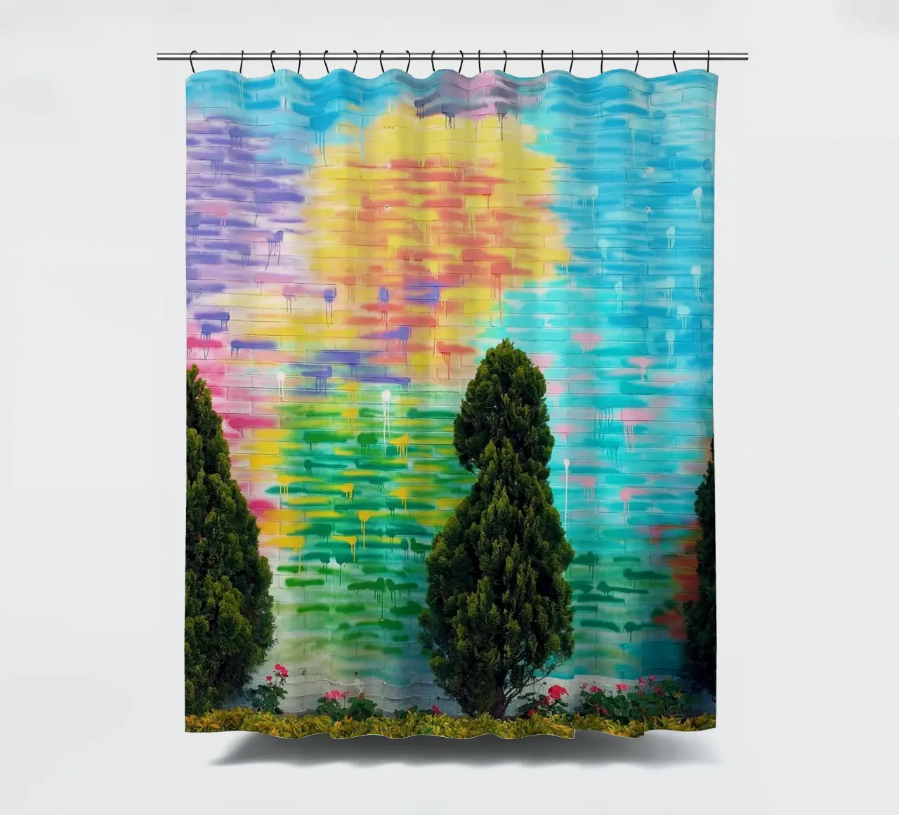tree in color wall tenda da doccia da feny