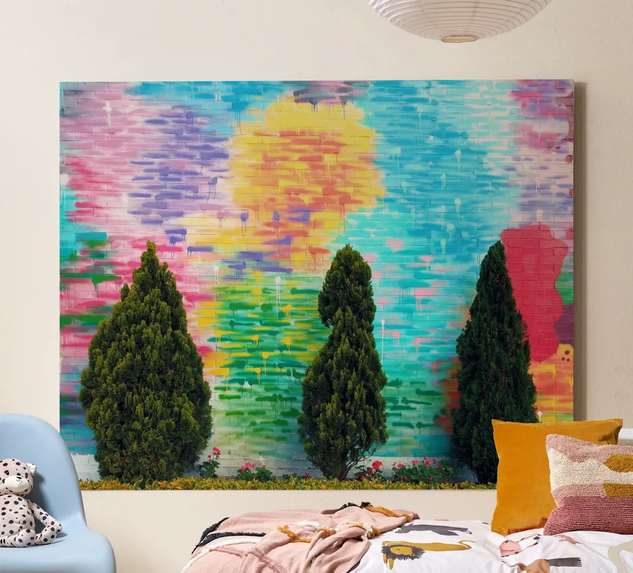 tree in color wall tela da feny