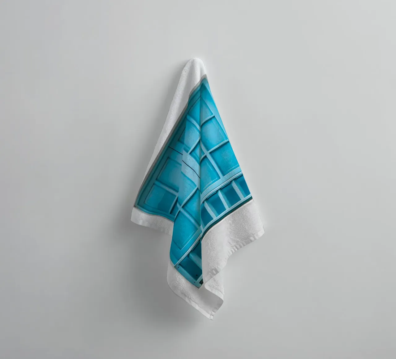 single window blue asciugamano da bagno da feny