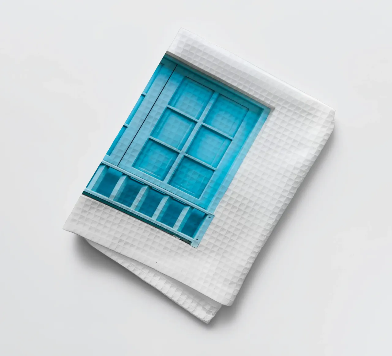 single window blue canovaccio da cucina da feny