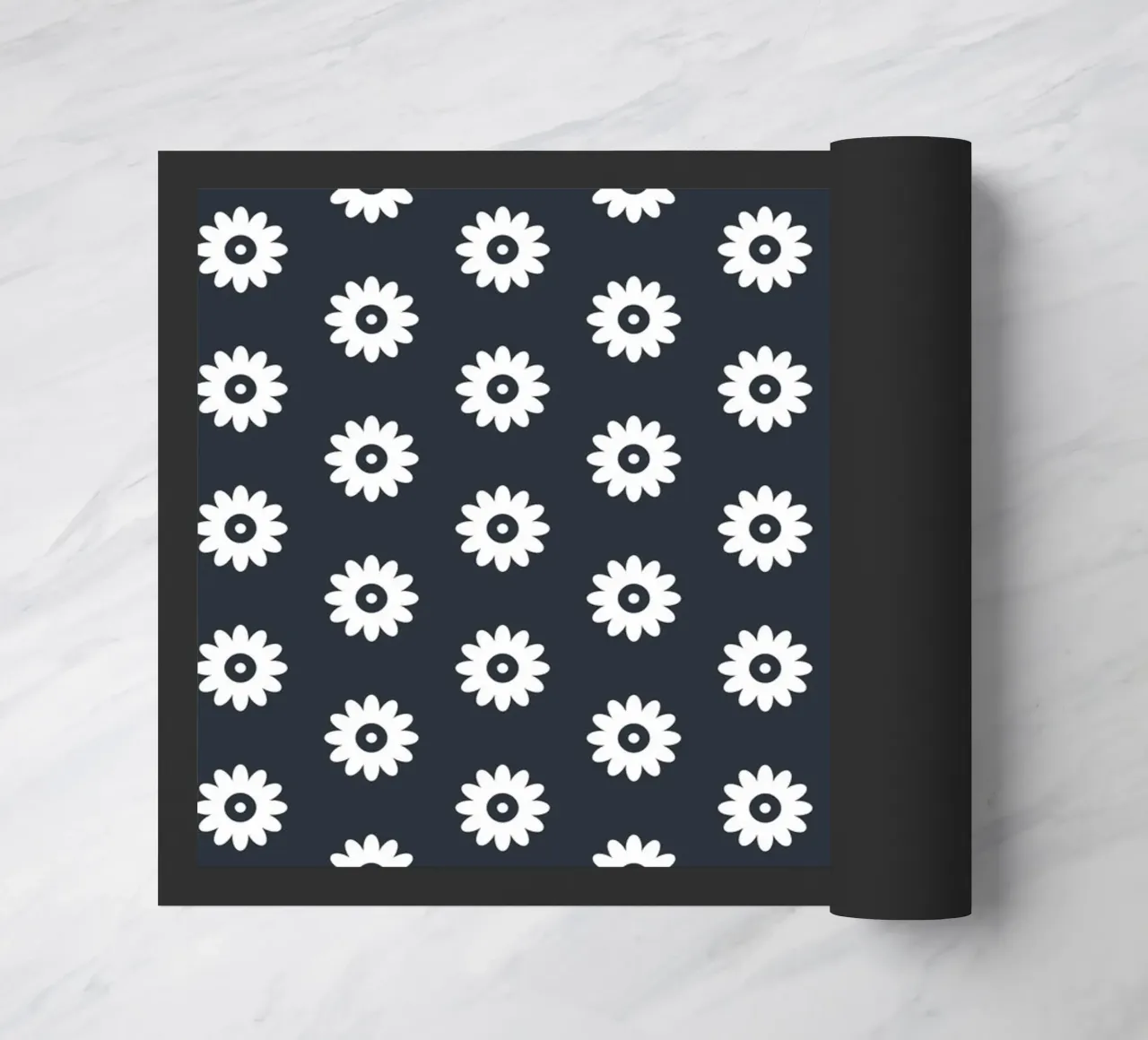 Floral Pattern Black and White #2 zerbino da kathrinmay