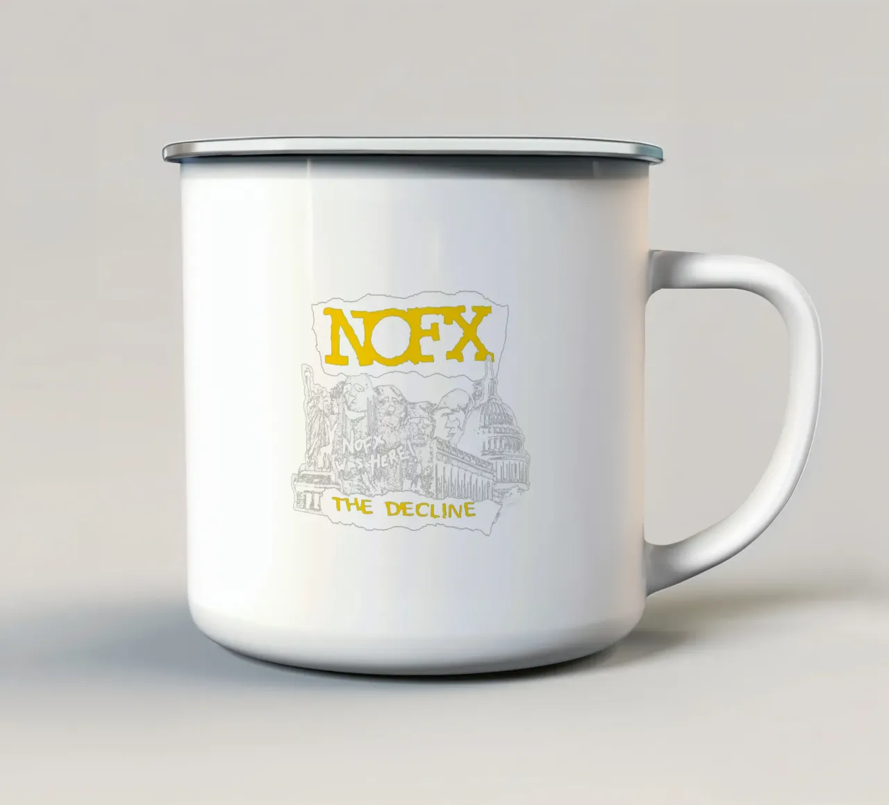 Stile SIlhouette Il declino - Nofx Rock tazza in smalto da mannys_artt
