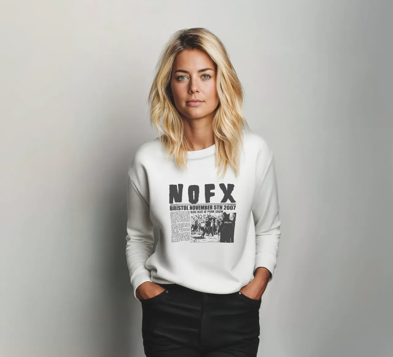 NOFX Stile giornale felpa da mannys_artt