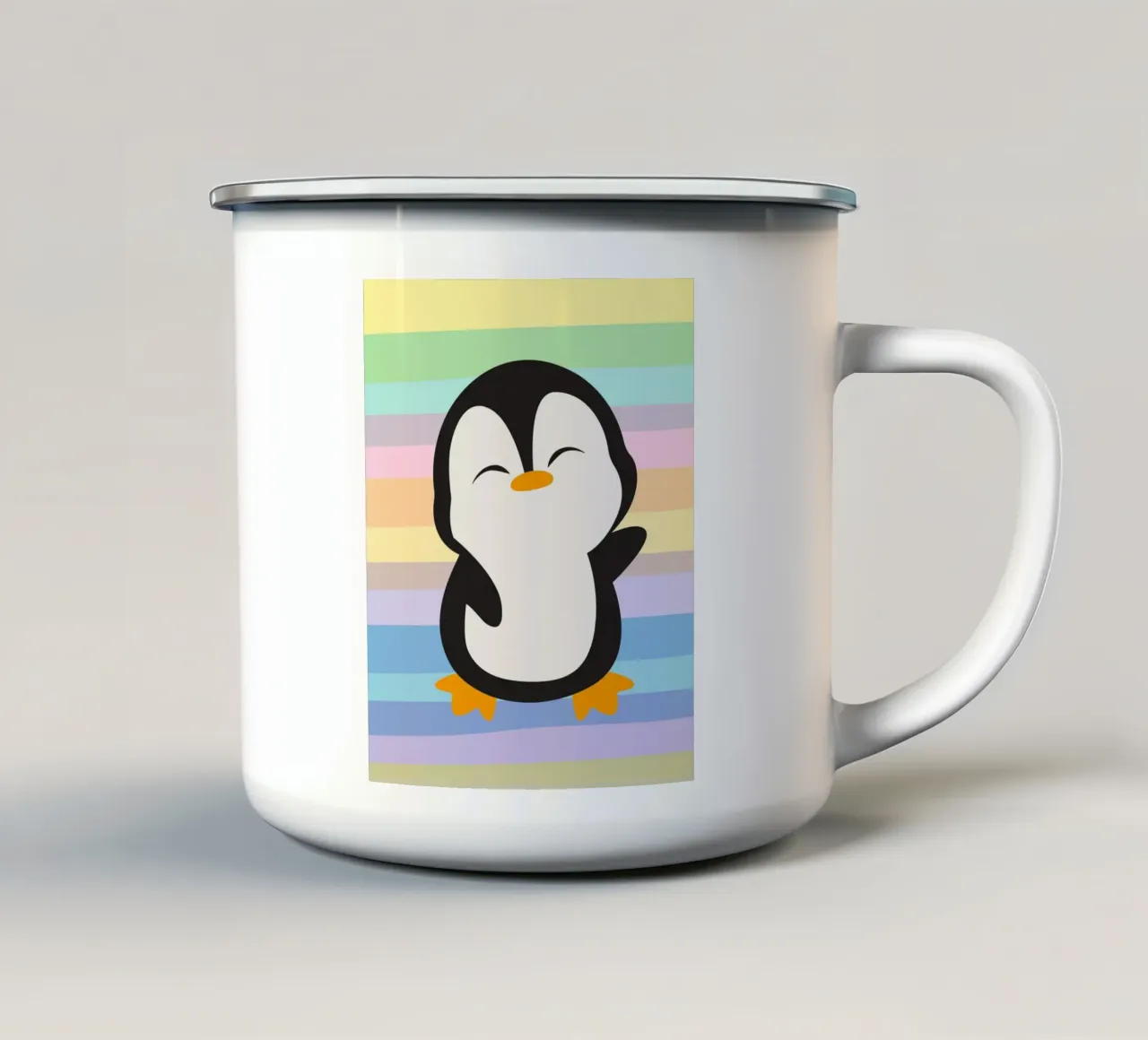 cute animal in rainbow tazza in smalto da Creaton
