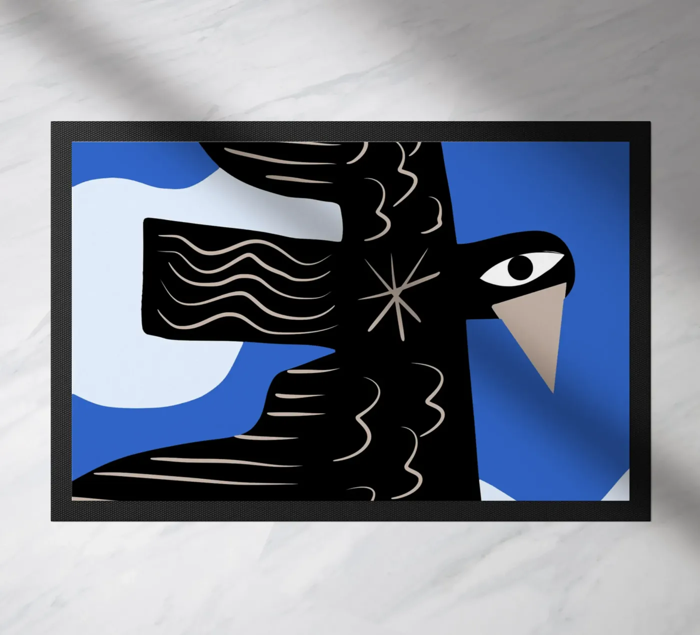Black bird deurmat van Little Dean