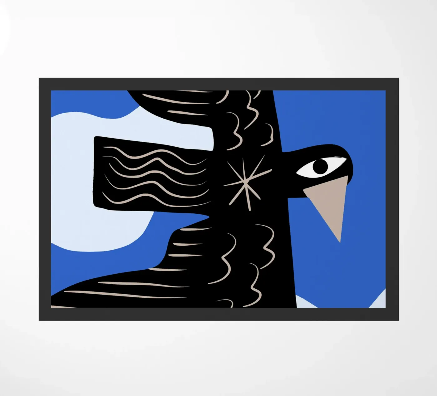 Black bird deurmat van Little Dean