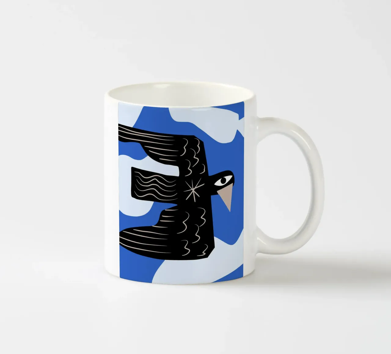 Uccello nero tazza in ceramica da Little Dean