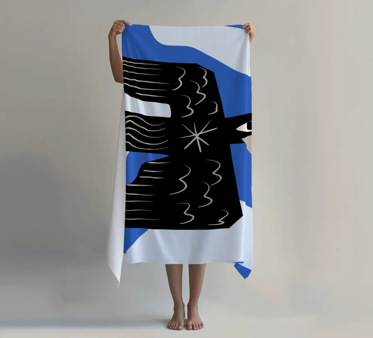 Uccello nero telo mare da Little Dean