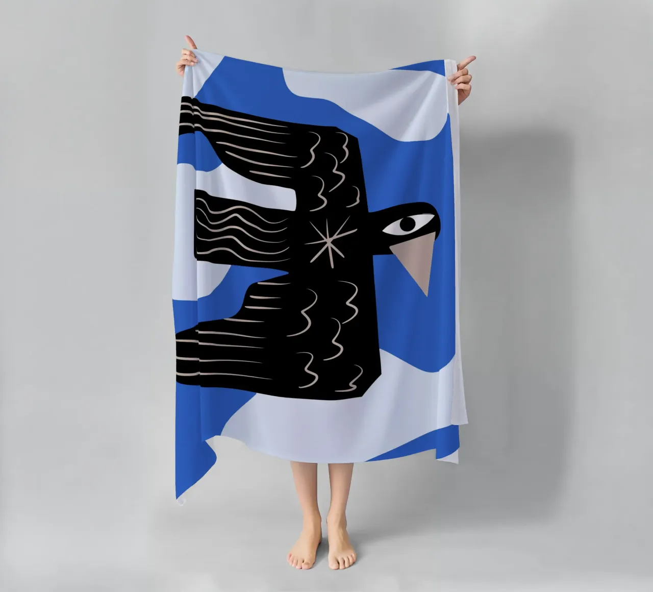 Uccello nero telo mare da Little Dean