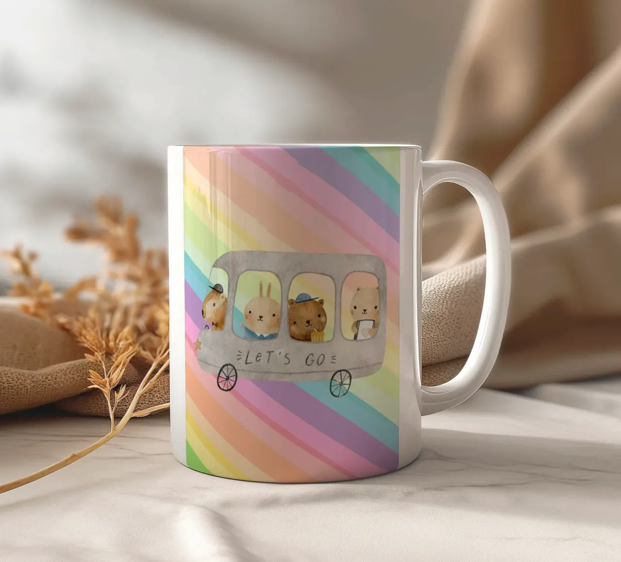 bus cute in rainbow tazza in ceramica da Creaton