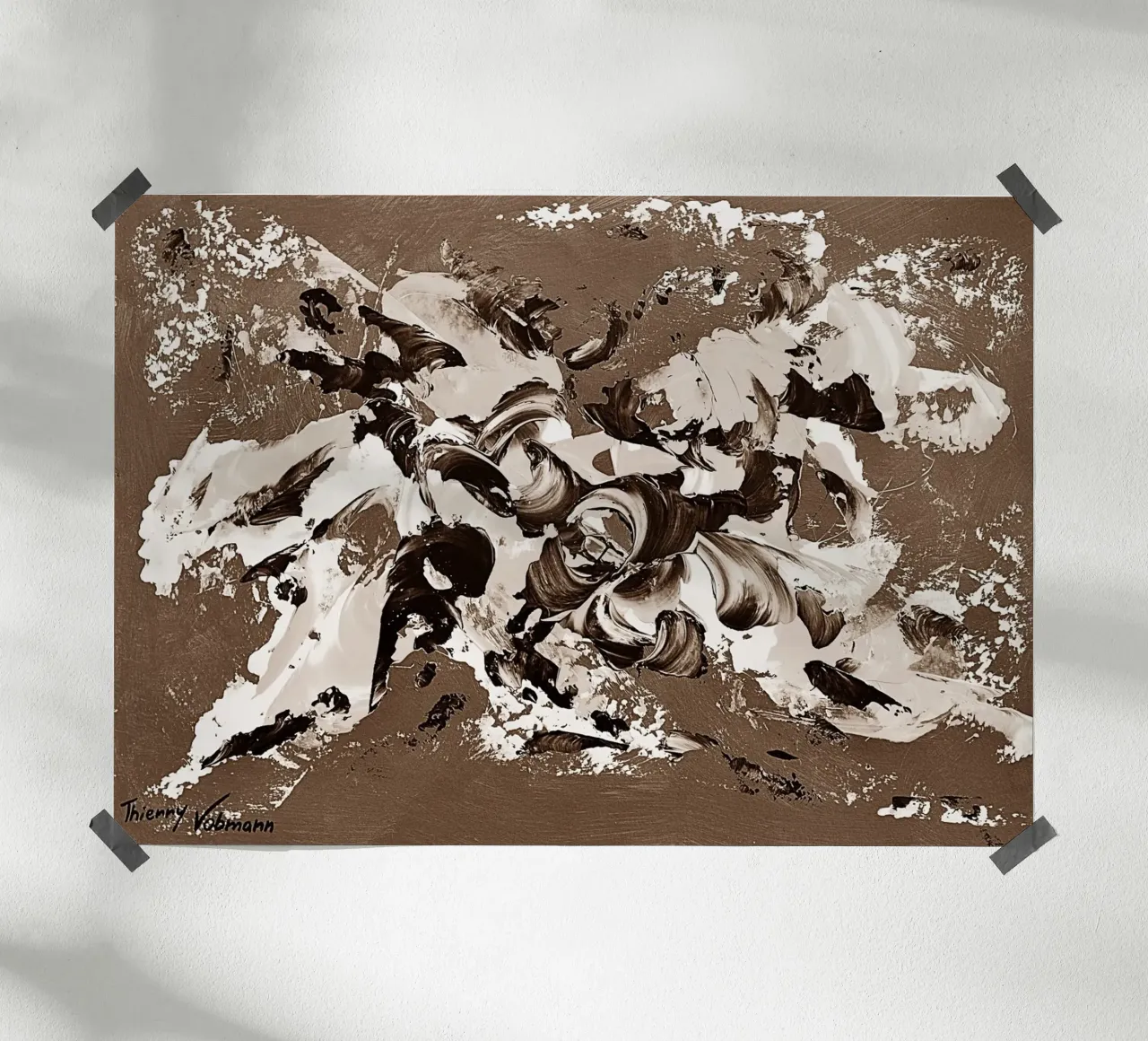 SEPIA 69 poster van Thierry Vobmann Abstract painting