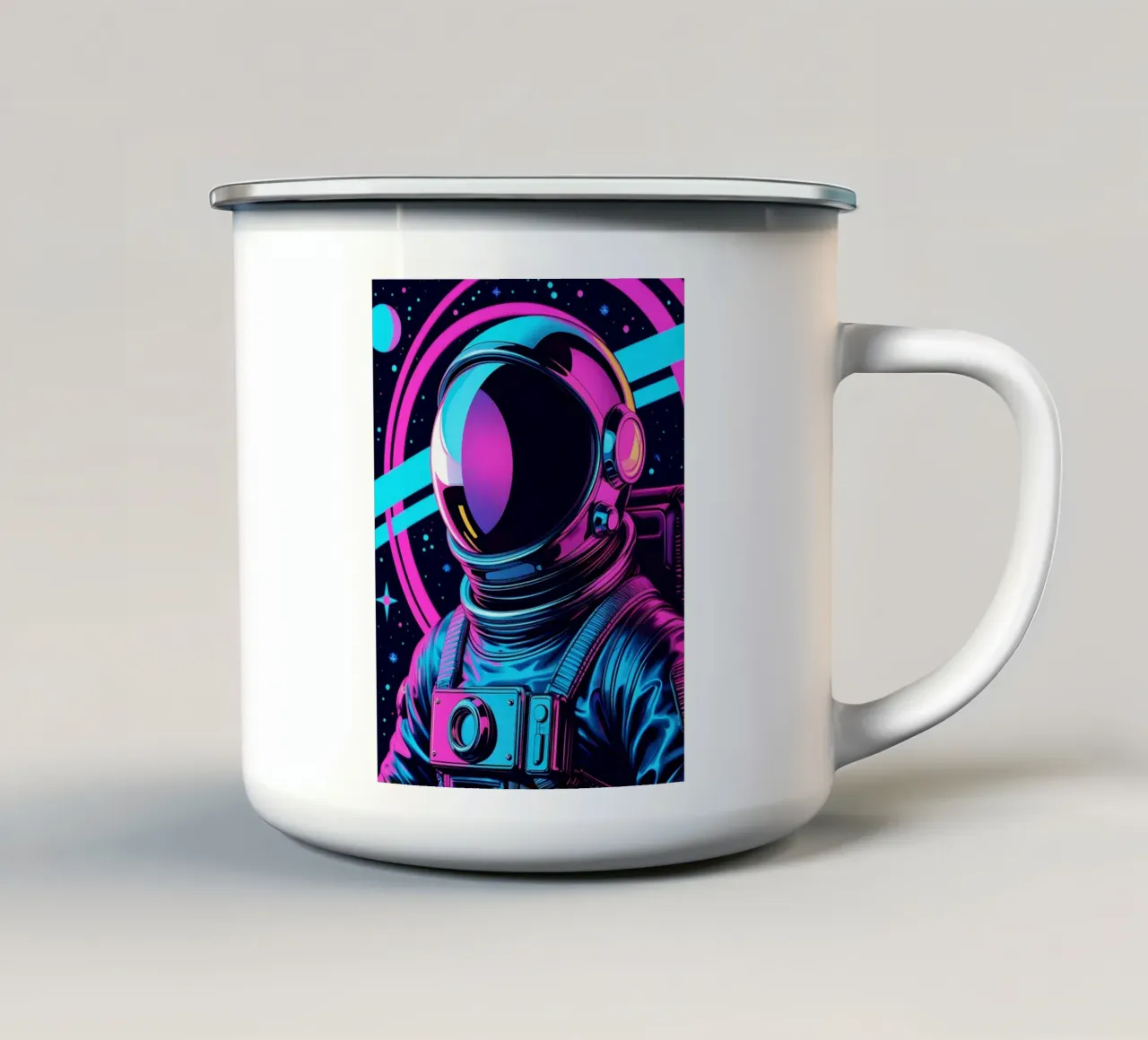 ritratto di astronauta tazza in smalto da Botanical Gallery
