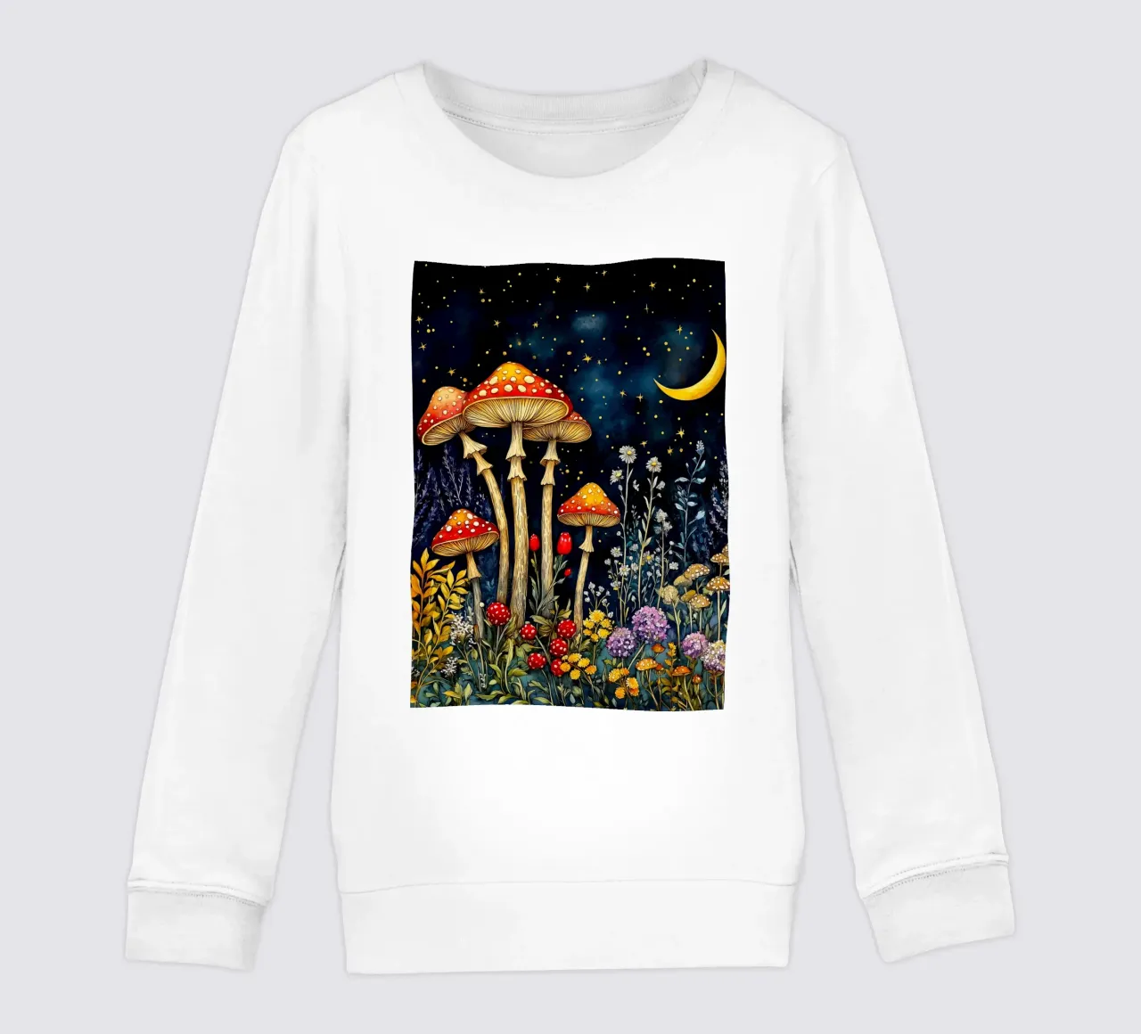 Funghi di notte felpa bambino da Justyna Jaszke JBJart