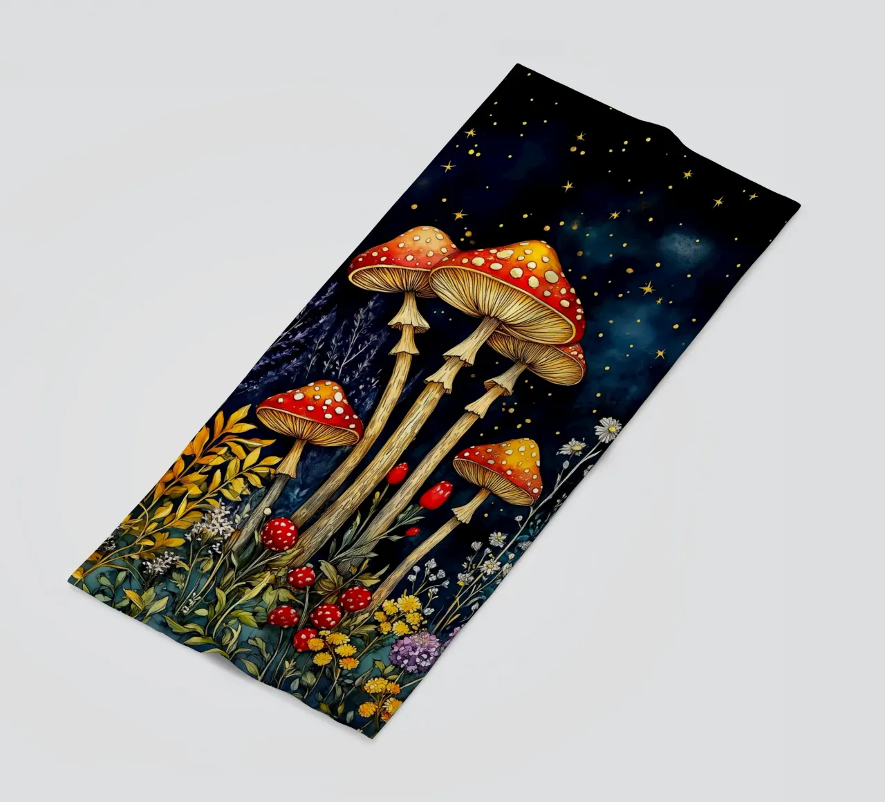 Funghi di notte telo mare da Justyna Jaszke JBJart