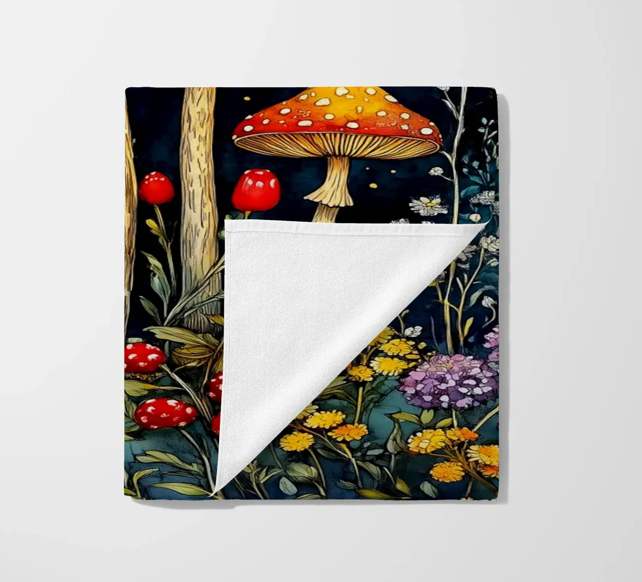 Funghi di notte telo mare da Justyna Jaszke JBJart