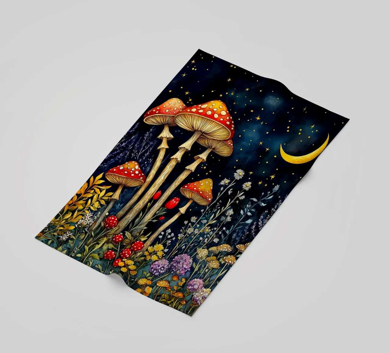 Funghi di notte telo mare da Justyna Jaszke JBJart