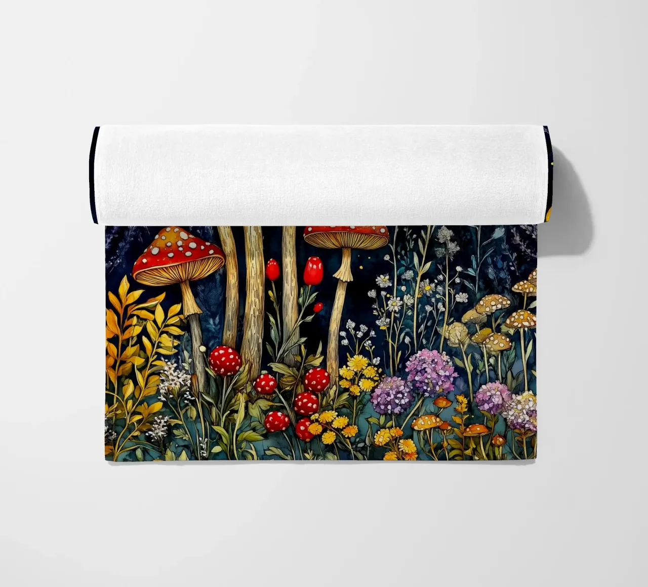 Funghi di notte telo mare da Justyna Jaszke JBJart