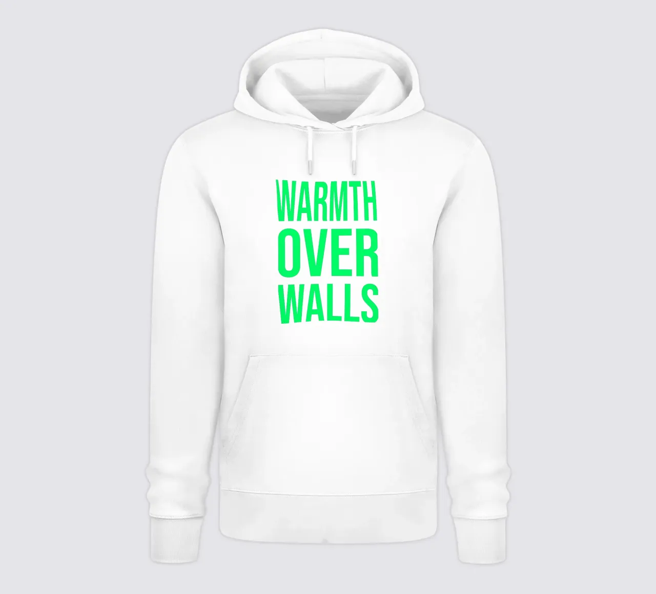 OVER series- bold letters, brave values (5 colors) felpa con cappuccio da FRICKE DESIGN